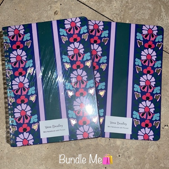 New! Vera Bradley Mini Notebook W/Pocket Romantic Paisley🌸160 page Spiral✨ - Picture 9 of 12